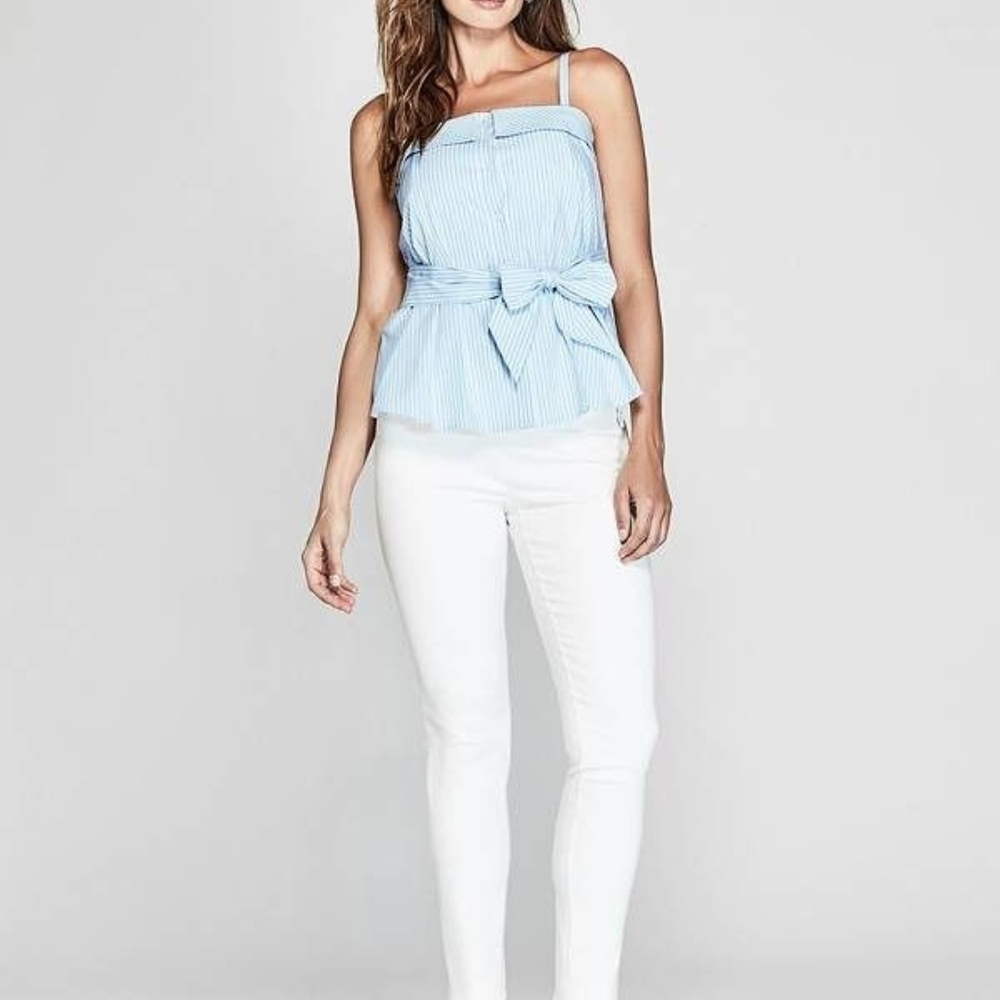 Guess by Marciano Light Blue Striped Top